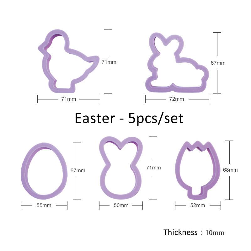 

1Set Easter Plastic Cookie Cutter Rabbit Egg Biscuit Cutter 3D Cartoon Bunny Molds Baking Tools Party Cupcake DIY Supplies