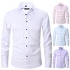 Men's Solid Color Slim Fit Long Sleeve Plus Size Shirt