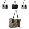 Chic Large Capacity Quilted Cotton Tote Bag For Women Trendy Street Style