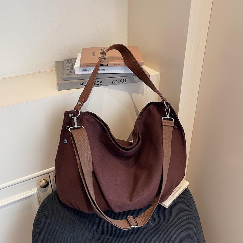Casual Tote Bag Crossbody Bag Women's Lazy New Large Capacity Simple Underarm Bag Commuting Single Shoulder Bag Suede Leather