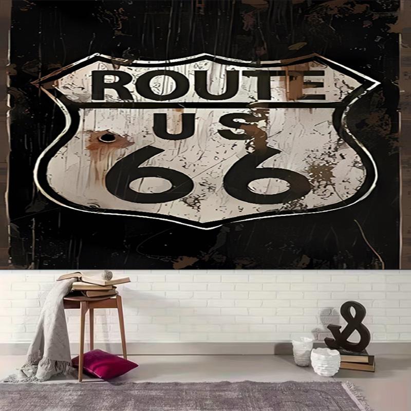 1pc U.S. Route 66 Tapestry, Living Room, Bedroom, Office, Party Decor, Ideal Festive Gift