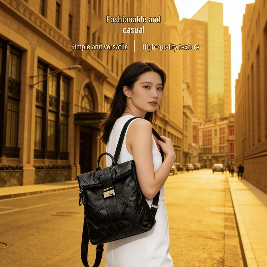 2026 New Fashion Women's Multi-layer Soft Leather Backpack - European & American Bestseller, Large Capacity.