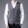 Men S Middle Age Sleeveless Knitted Cardigan Jacquard Dad Vest