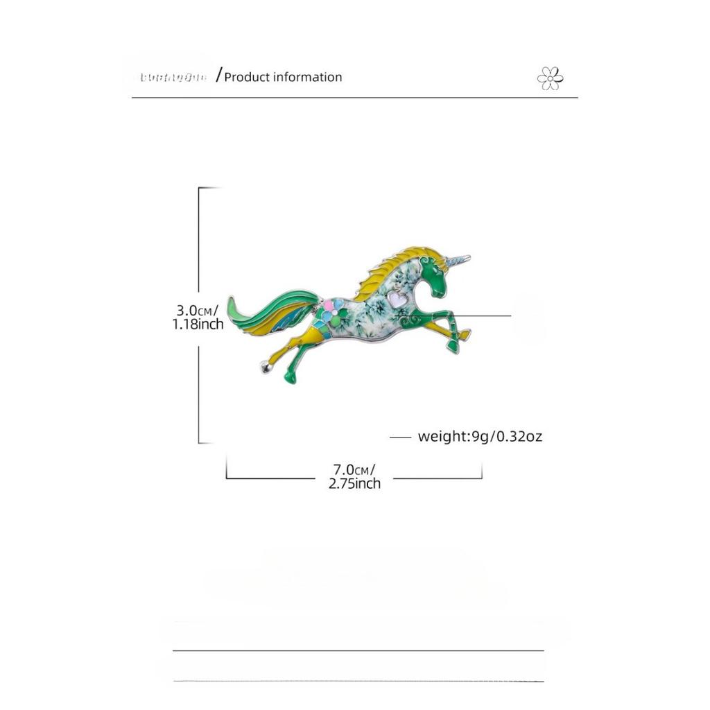 Cross-border new retro unicorn brooch fashionable super beautiful high-end pony painting oil animal pin brooch wholesale