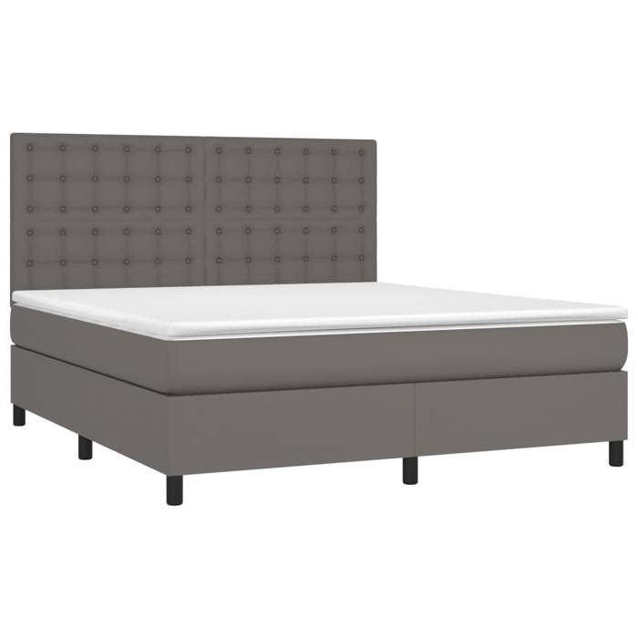 VidaXL Slatted Bed Base with Mattress and LED, Upholstered Bed, Double Bed, Adult Bed for Interior Bedroom, 3135961