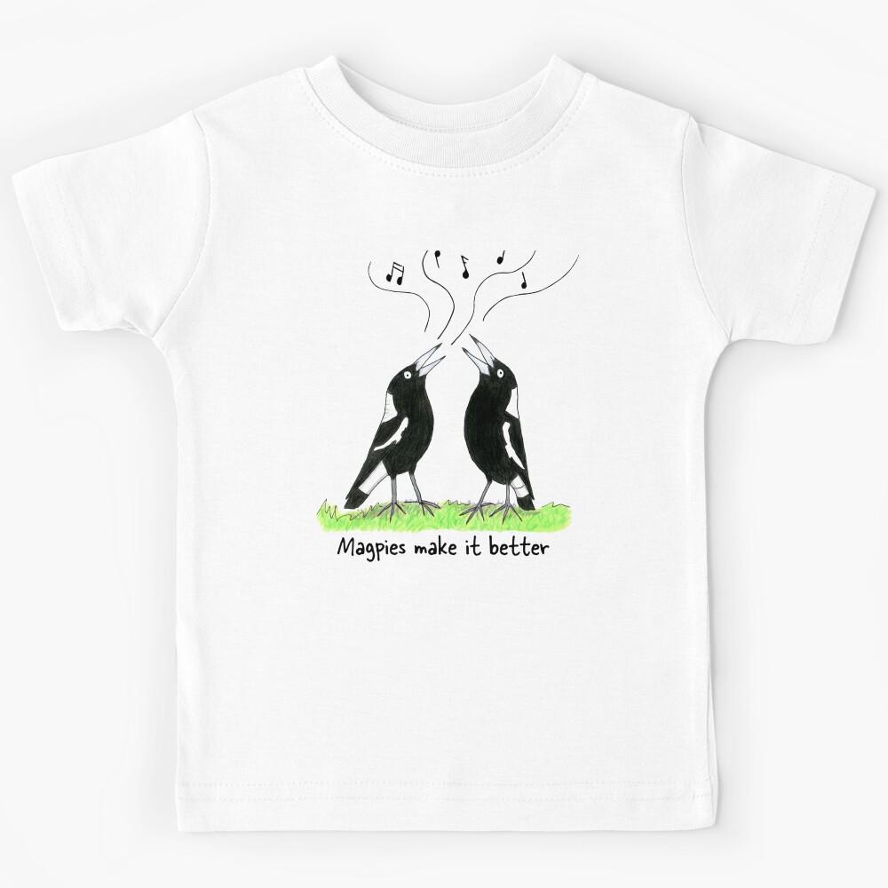 Magpies make it better - Raising funds for Birdlife Australia Kids T-Shirt 130