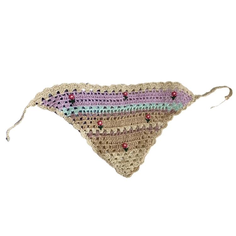 French Style Flower Headscarf Photo Hair Scarf Music Festival Hair Ornaments