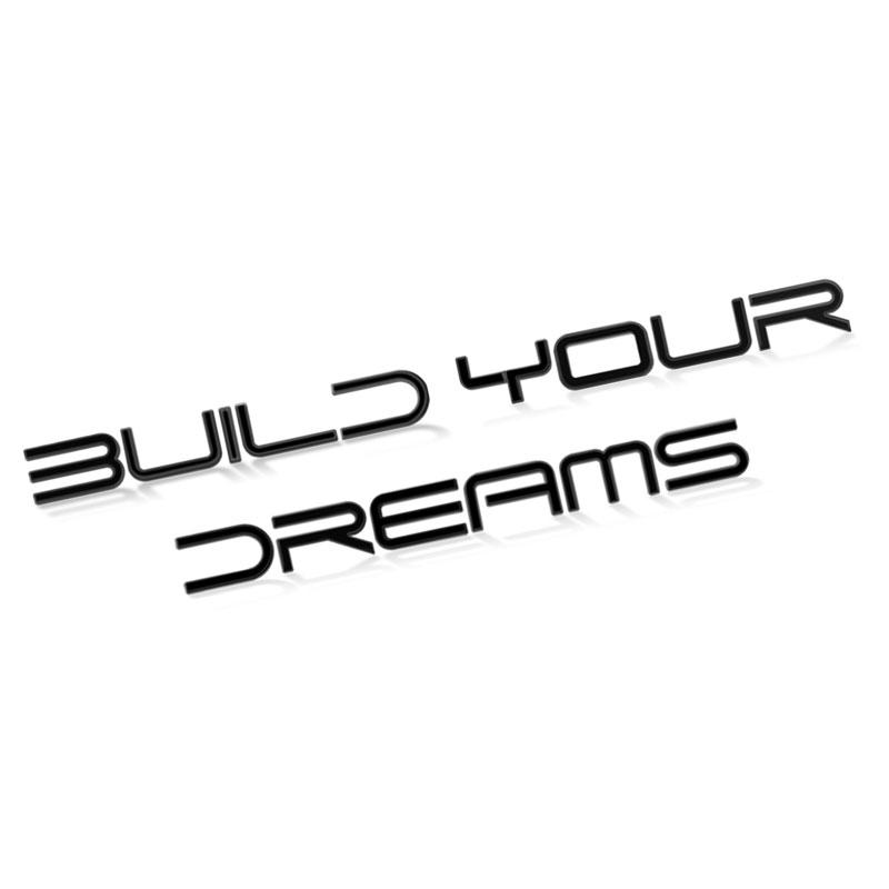 PO2 3D Chrome Metal Car Back Trunk Tailgate Sticker Build Your Dreams Emblem Badge Decor For BYD Logo HAN TANG ATTO3 E5 E6 S6 S7