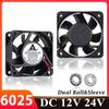 Gdstime 60MM 6025 Lüfter DC 24V 12V Mini-Gehäuse CPU-Kühler 2-Pin 60x60x25mm Lüfter Kugellager 3D-Drucker Bürstenloser Kühler