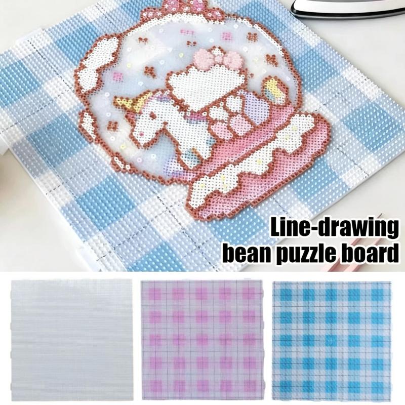 Tavola per perline termofusibili a tratto Board Pegboard Resistente al Calore Per Perline Perler Puzzle di Perline Fai da te Modello con Griglia Forniture per Artigianato