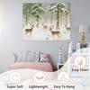 Winter Christmas Deer Tapestry,Rustic Christmas Wall Tapestry For Bedroom, Winter Snowy Forest Xmas Deer Tapestries Wall Hanging