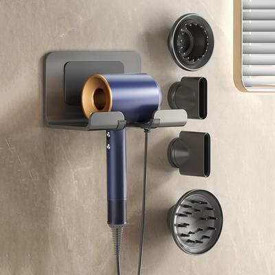 Haartrocknerhalter Wandmontierter Glätteisen-Trocknerhalter Badezimmer-Haarständer Organizer Regale Selbstklebendes Aufbewahrungsregal