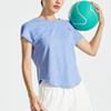 Li Ning Running Series Sports Training Knitted Breathable Short Sleeve T-Shirt Women Tops Blue ATSR048-2
