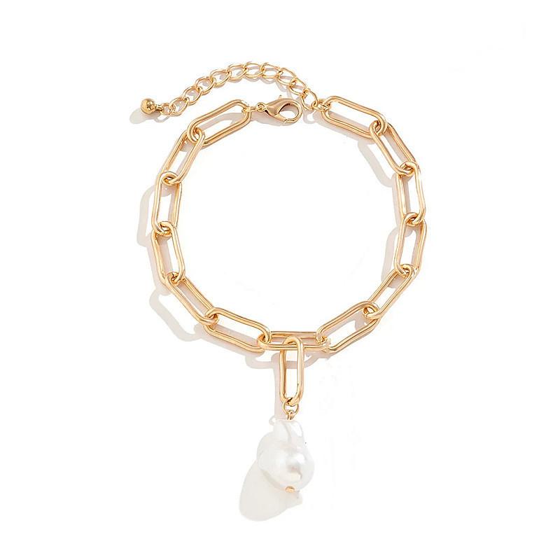 Новая богемная универсальная пляжная винтажная обувь простая цепочка крест барокко имитация жемчуга цепочка на ногу