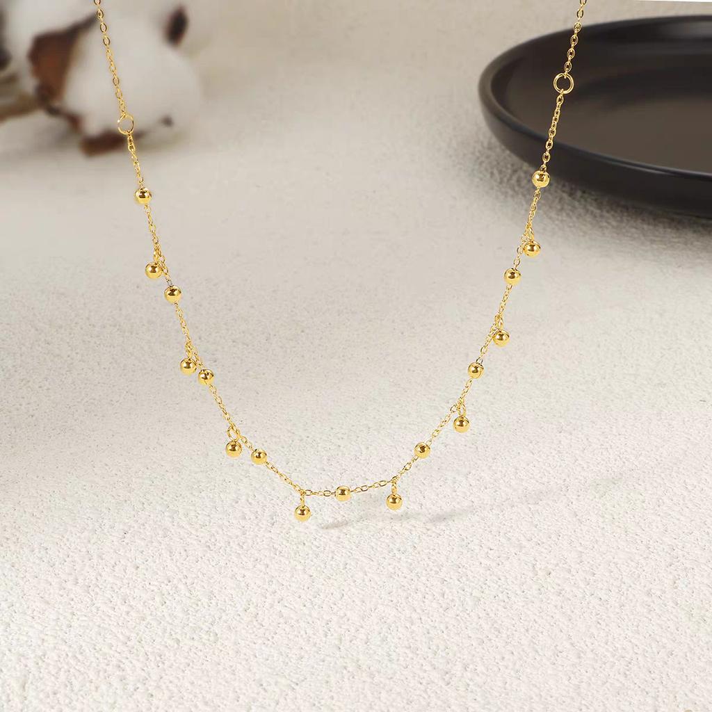 18k Temperament Luxury Tassel Necklace Luxurious and Noble Bean Necklaces Ins Cold Style Trendy Stainless Steel Jewelry