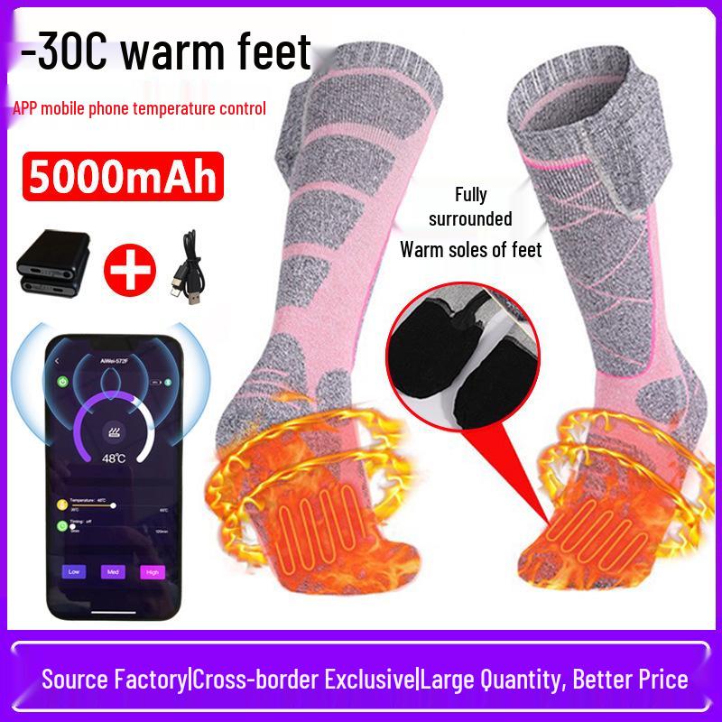 USB Wiederaufladbare Beheizte Socken mit Intelligenter Temperaturregelung für Outdoor-Radfahren und Skifahren
