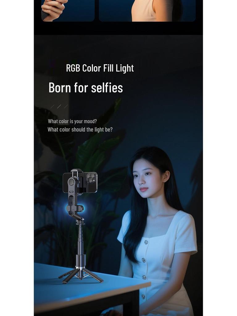Q33 Handheld Stabilizer: Single-Axis Anti-Shake Gimbal & Bluetooth Selfie Stick for Stable Vlog Shooting.