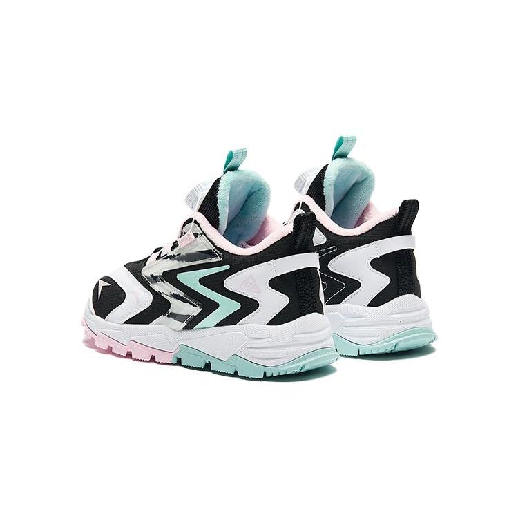 Anta Kids Summit 2.0 Comfortable Sports Non-Slip Wear-Resistant Low-Top Running Shoes Kids Running Shoes Black White Green A322349904-4