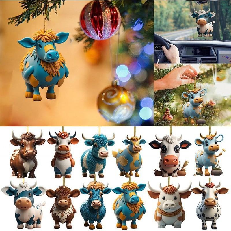 Vibrant Cartoon Bull Acrylic Car Decoration For Unique Birthday Gifts And Festivities