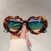 KAMMPT Heart Designer Sunglasses Clear Rhinestone Colorful Women Luxury Brand Beach Sun Glasses Fashion Shades