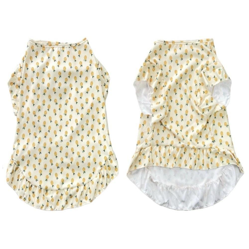Thin Breathable Pet Princess Dresses Fruit Print Dog Cooling Clothes  Spring Summer M жёлтый