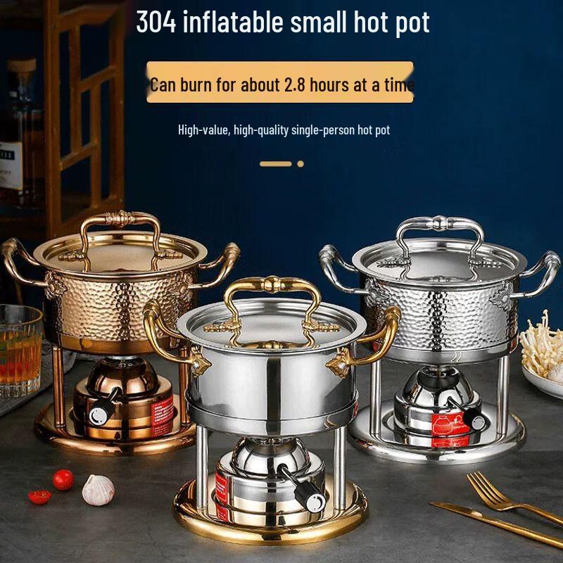 Jiakangming Portable 304 Stainless Steel Gas Hotpot