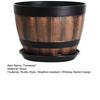 Yousheng Large Flower Pot Whiskey Barrel Design Plant Pot with Drainage Holes Saucer Lotus Planter Rustic Garden Pots for Herbs Outdoor Planting