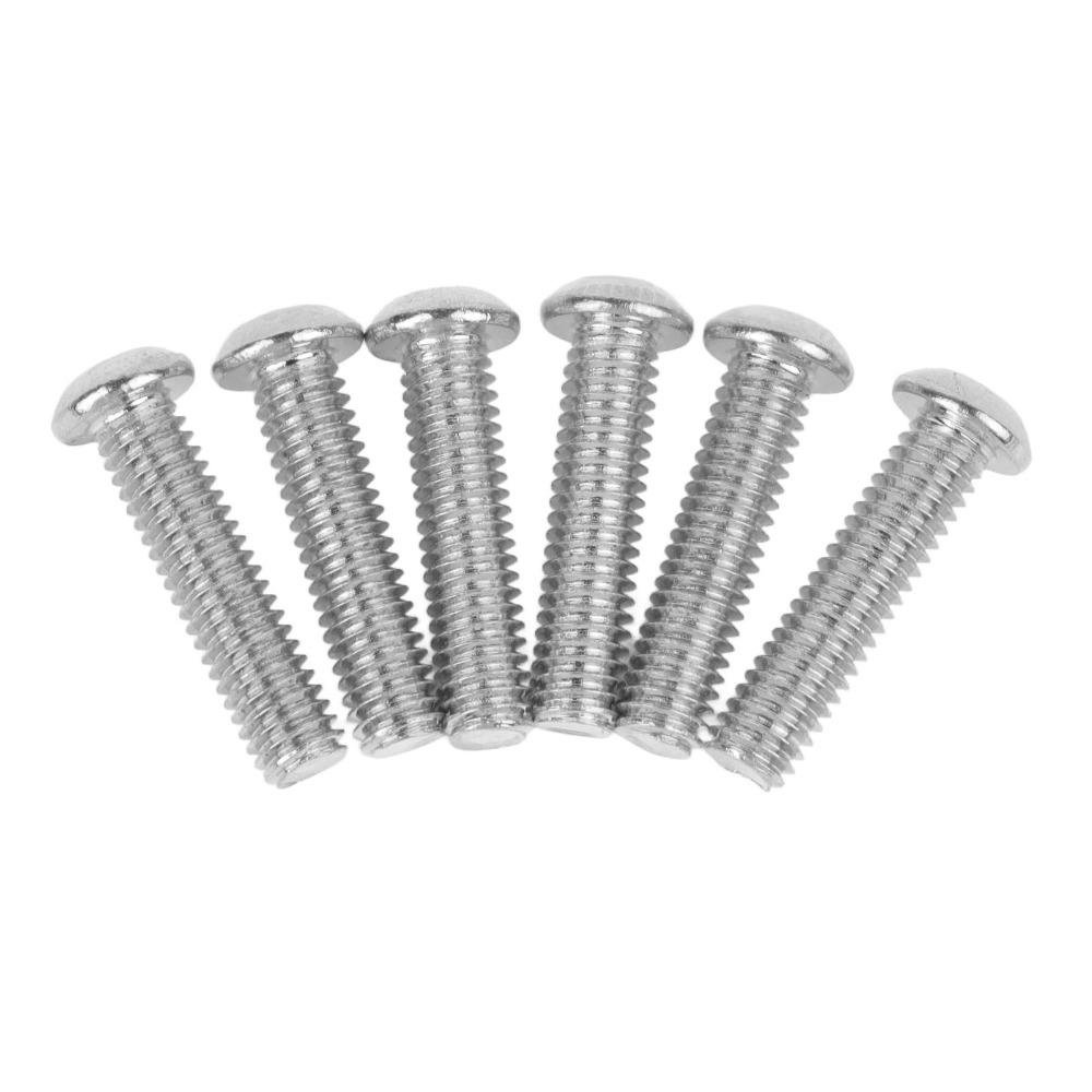 6PCS Metal Bridge Mounting Screws Silver Instrument Accessories For Electric Guitar