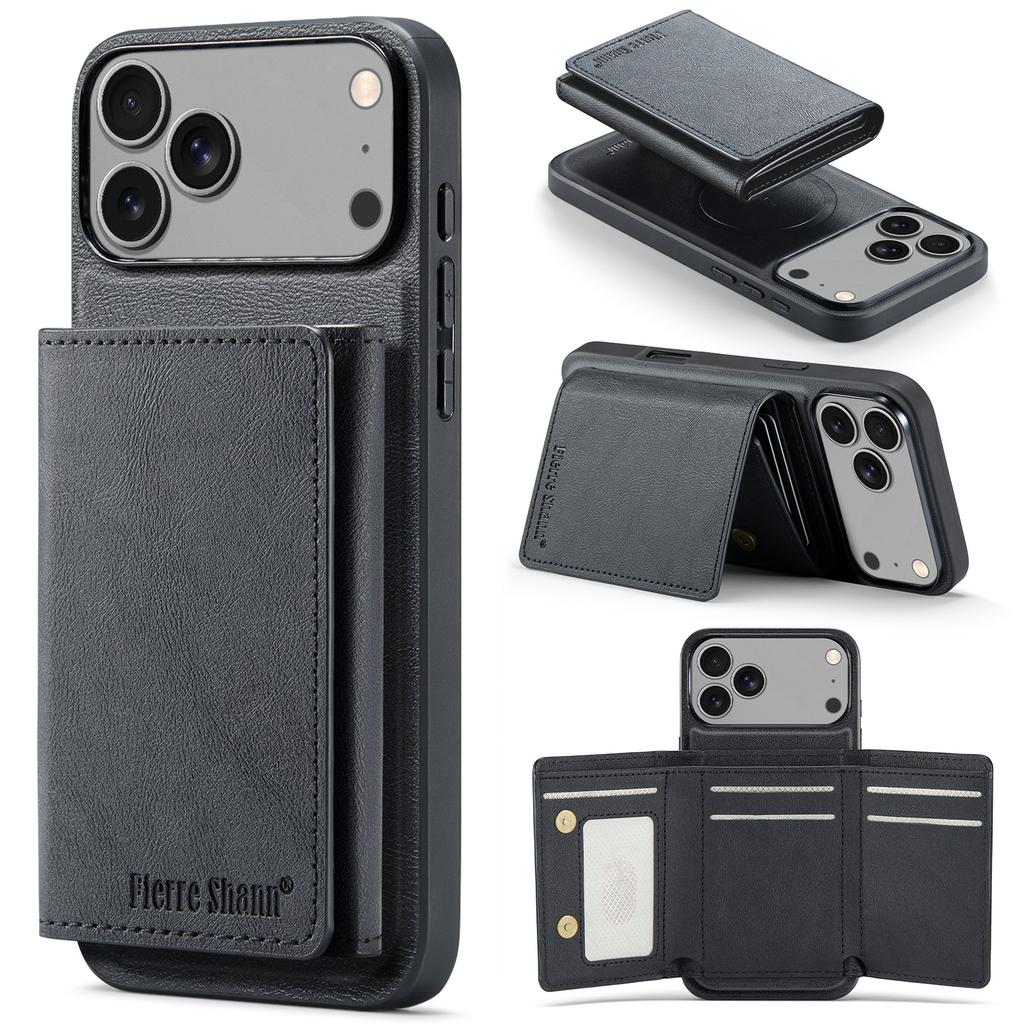 Detachable Card Holder Wallet Leather Case for iPhone 17 Pro Max 17Air 16e 16 Plus 15 14 13 12 11 7 8 SE3 Magnetic Phone Cover