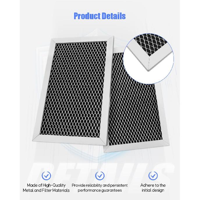 Urngowuy 2Pcs Microwave Charcoal Filter Fit for GE JVM6175EK5ES JVM6175SK5SS JVM6172SK5SS JVM6175YK5FS