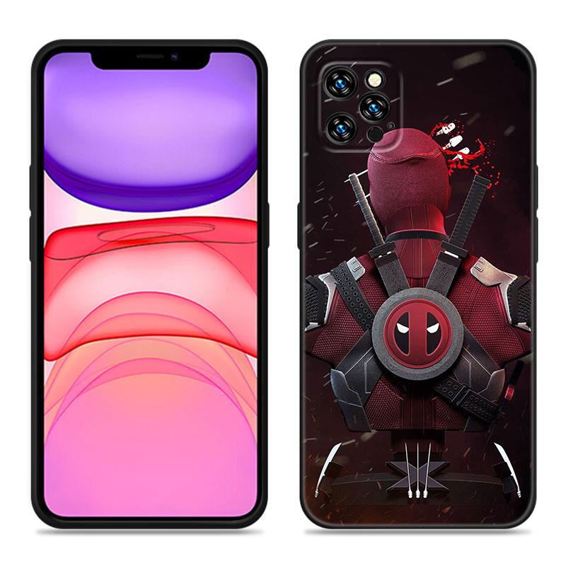 Cool Deadpool Phone Case For Apple iPhone 12 13 Mini 11 14 15 Pro Max 7 8 Plus X XR XS SE 2020 2022 Black Silicone Case