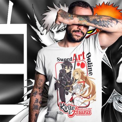 Sword art online Kirito Asuna nuova t-shirt manga anime maglietta grafica