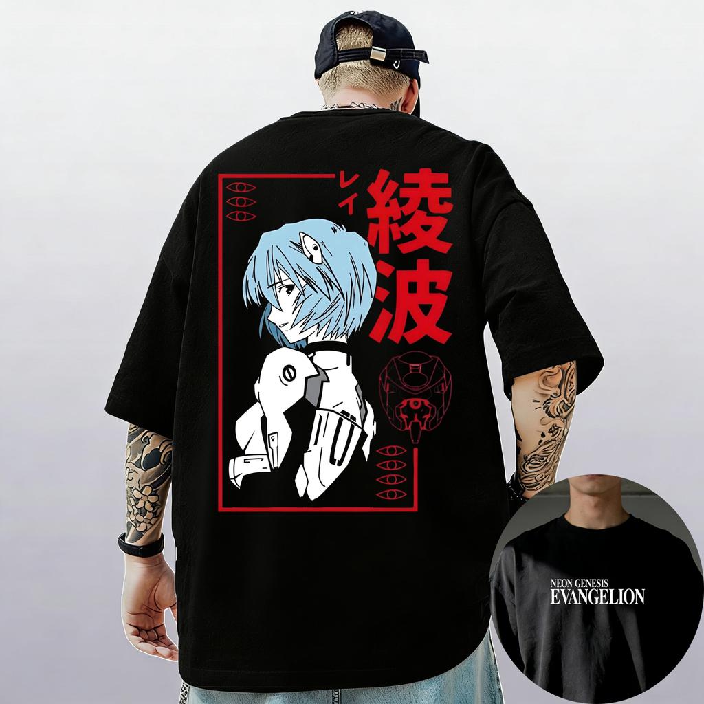 EVA Rei Ayanami Vintage Washed TShirtNeon Genesis Evangelion AnimeGraphic StreetwearCasual Oversized Cotton Tee for Unisex Women