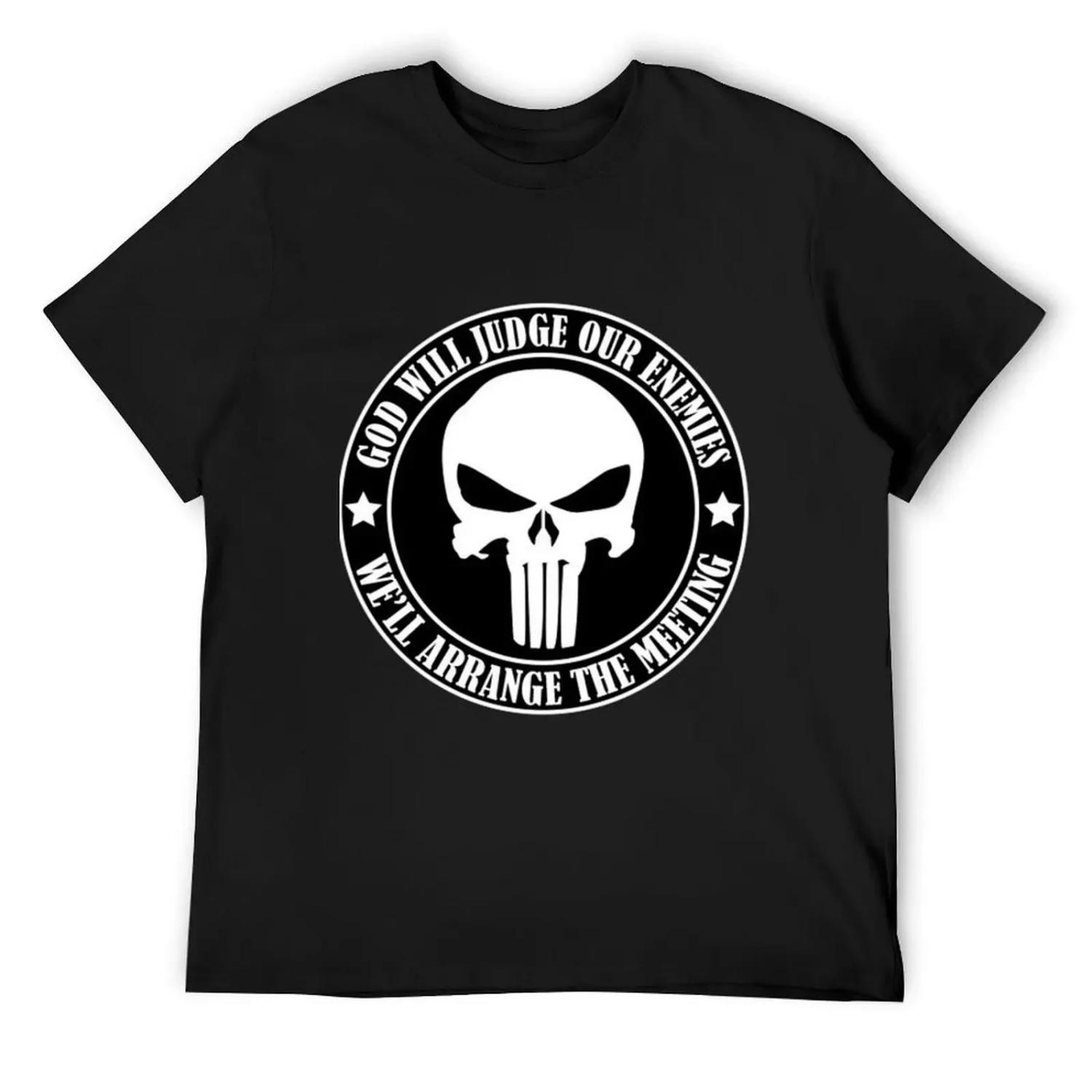 God will judge our enemies We ll arrange the meeting T-Shirt plus size clothes T-shirts man plain slim fit t shirts for men S
