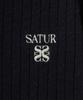 Satur Faro Half Neck Knit Zip-Up Navy