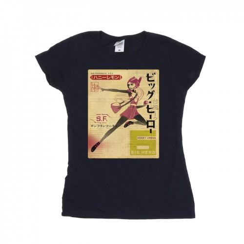 

Disney Womens/Ladies Big Hero 6 Baymax Honey Lemon Newspaper Cotton T-Shirt білий