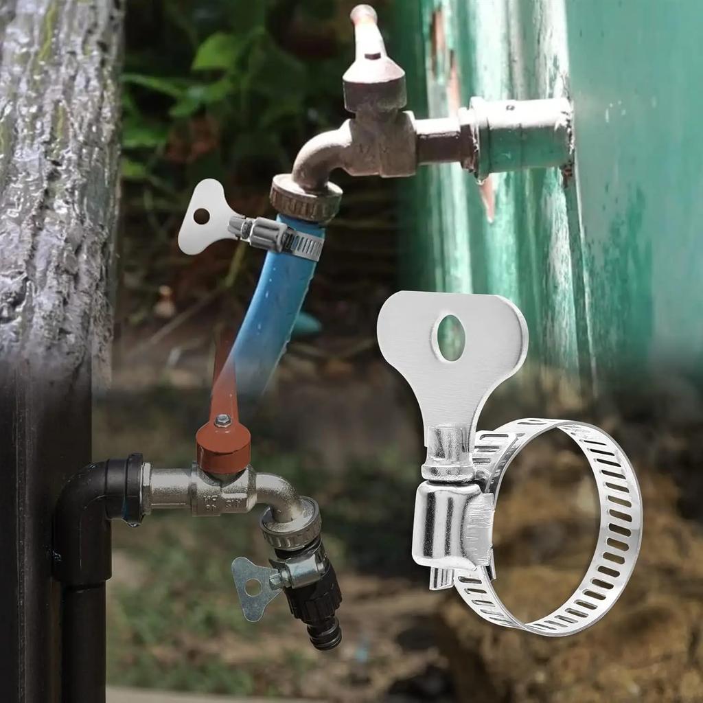 30pcs 13-19mm Worm Gear Hose Clips Stainless Steel Adjustable Handle Hose Clamps Fasteners For Faucet Water Pipes Pipeline Hardware