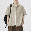 Summer Thin Japanese Retro Short-sleeved Shirt Men's American New Loose Mid-sleeved Shirt