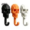Stabiler PLA Totenkopf Hänger Wandhaken 3D Gedruckt Gotisch Dekorativ Klebend Schlüssel Kunst Dekor Halter Montierter Aufbewahrungs-Organizer für Zuhause Schlafzimmer Badezimmer
