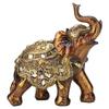Resin Elephant Statue Wood Grain Feng Shui Elegant Elephant Sculpture Ornament for Home TV Cabinet Craft Decoration