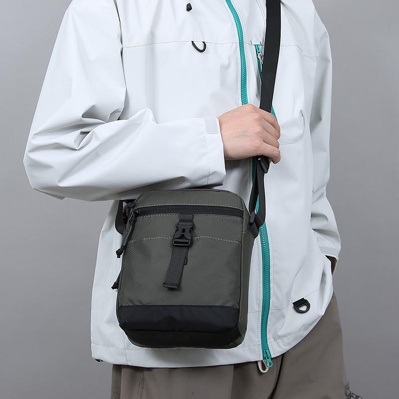 Messenger Sling Bags for Men Casual Oxford Small Zipper Crossbody Pouch Simple Mini Crossbody Phone Bag Male Side Shoulder Bag