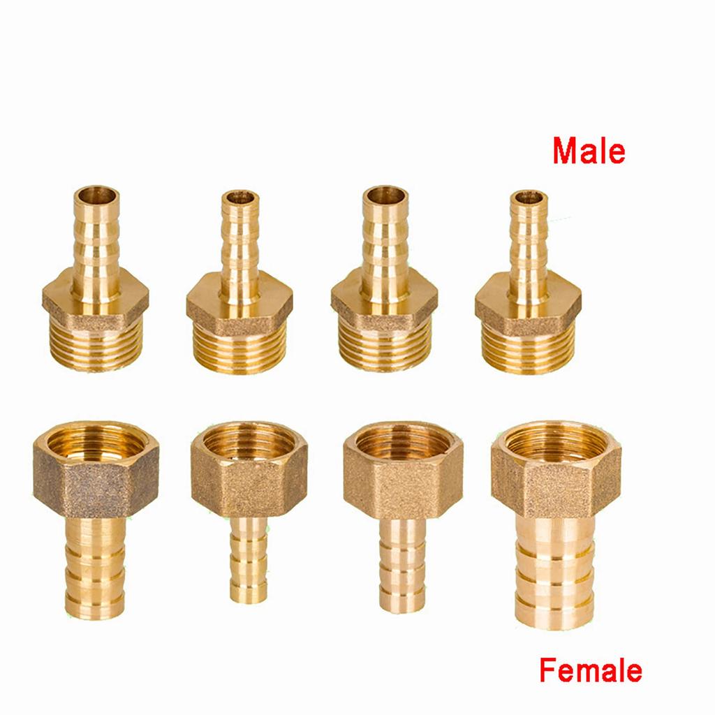 1pcs Brass 3/8" 1/2"BSP Male/Female Thread Fitting Barb Hose Tail End Connector Coupler 6/8/10/12/14/16/19/25mm