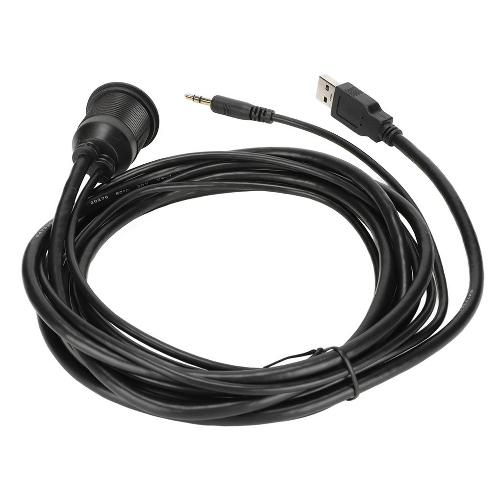 2 m langes Unterputzkabel für die Autohalterung, USB 3.0, AUX, DC, 3,5-mm-Anschluss, Unterputzkabel für die Autohalterung, für Auto, Boot, Motorrad