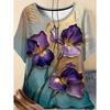 Summer Women's Floral T-Shirt 3D Print Loose Fit O-Neck Tees Comfortable Women's Clothing Casual Elegant Oversize Women's Tops