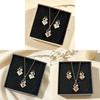 Geometric Alloy Necklace Earring Set With Cubic Zirconia For Daily Fashion Women