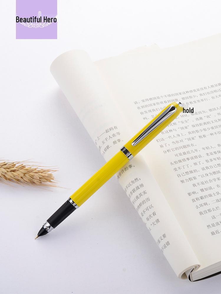 Hero 7001A Exam Fountain Pen for Students, 0.5mm Third Grade Writing Practice, Metal Body