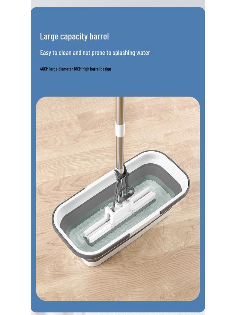 Multifunctional Silicone Folding Mop Bucket - Portable Rectangular Design
