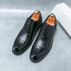 Leather Shoes Derby British Style Groom Wedding Autumn Low Top Pointed Dress Business