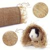 1pc Hideaway Grass Tunnel, Rabbit Hideout Tunnel Hut Guinea Pig Grass Linen Durable Tunnel for Guineapig Chinchilla Ferret Rats