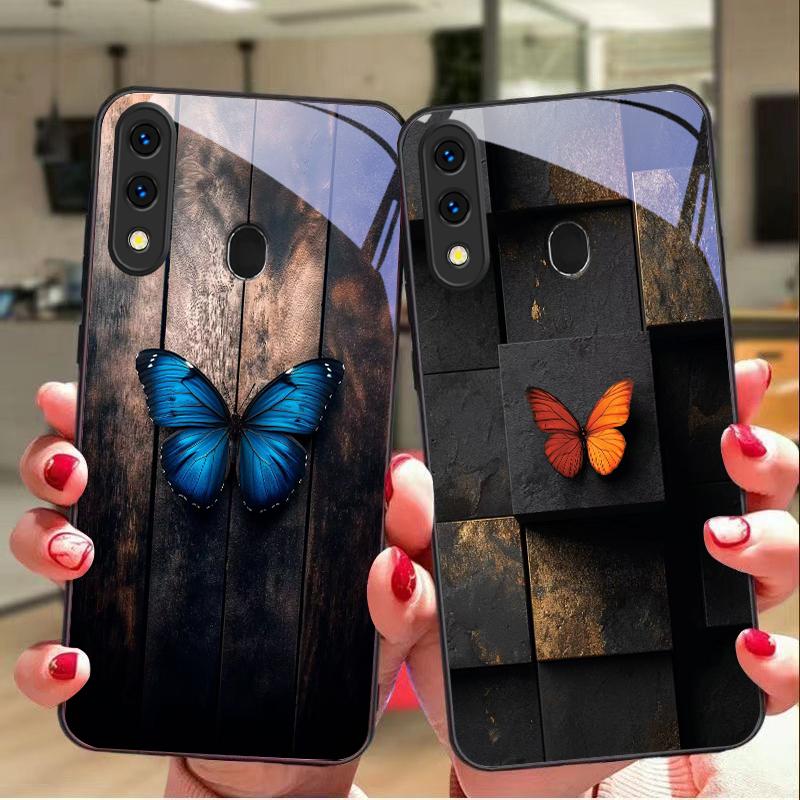 Farfalla misteriosa Per Samsung A20 30 A22 23 24 25 26 31 32 33 A34 35 42 50 51 52 53 54 55 56 70 71 72 73 cover per telefono in vetro